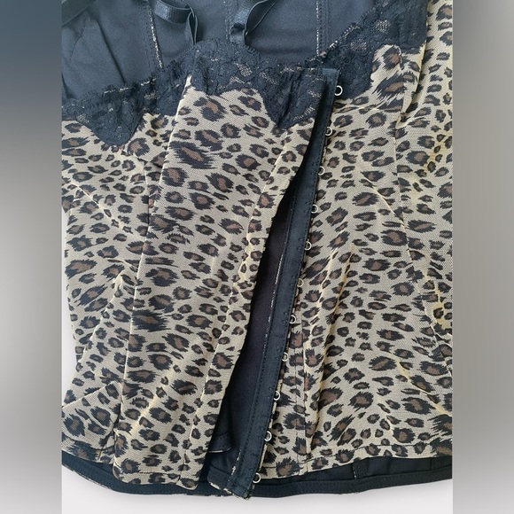 Venezia 1990s Vintage Corset Adjustable Tank Top in Animal Print Leopard s Large - Picture 5 of 7